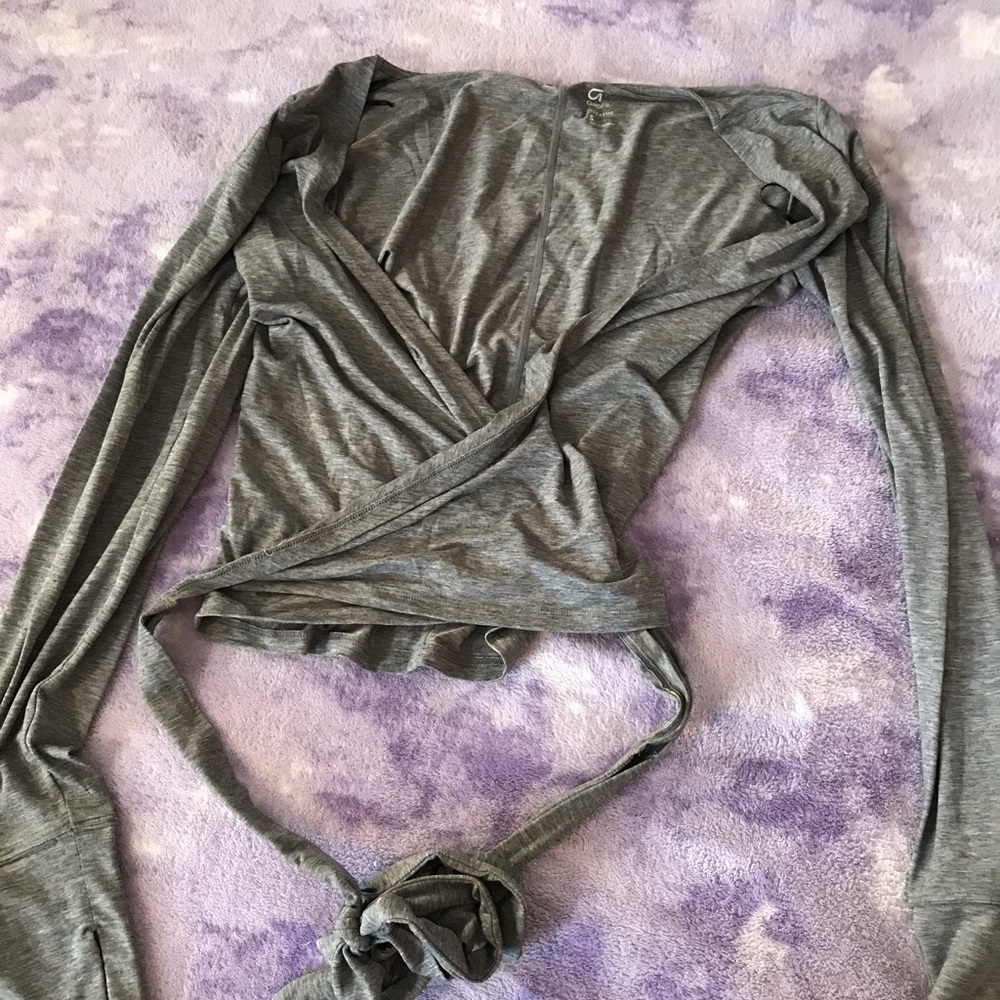 Gray Wrap Top